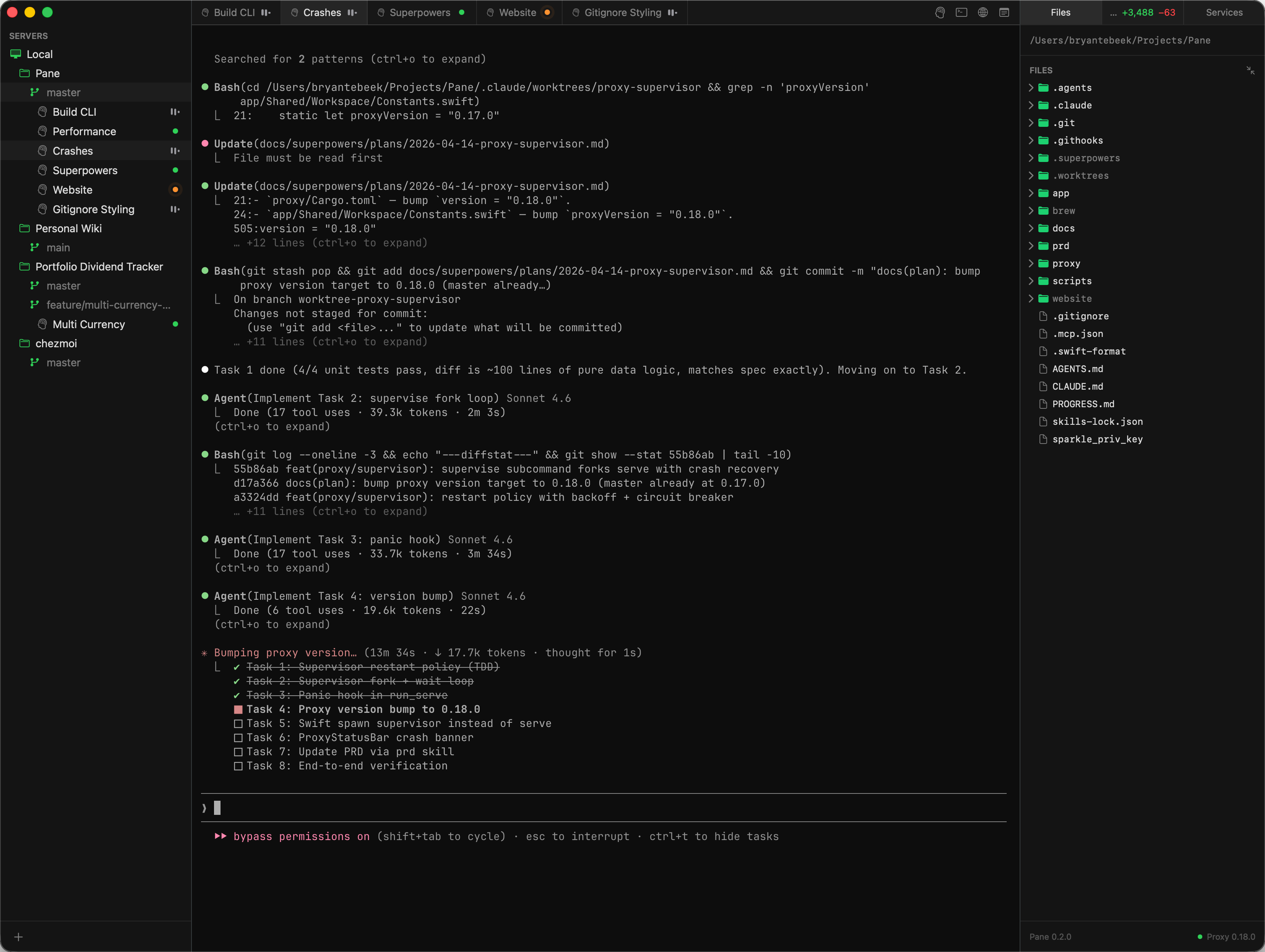 Pane running on macOS